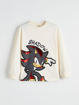 Bisiklet Yaka Sonic Bask?l? Erkek ?ocuk Ti??rt