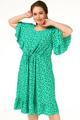 Текстильное платье с шикарным рукавом