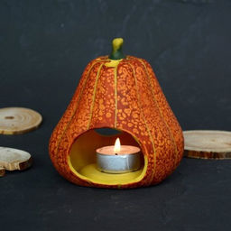 Подсвечник Тыква 11,5х9,5х12 см / 1114A /уп 4/48/ - Галеонтрейд фото 4