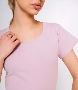 Футболка #ОКТ075003, пудровый