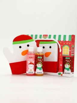 Подарочный набор новогодний Снеговик, гель для душа 2 шт х 150 мл, мочалка, URAL LAB