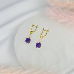 Серьги из Розового кварца и Аметиста - Радуга самоцветов фото 2