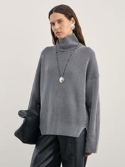 Джемпер с воротом из смесового хлопка / Zarina