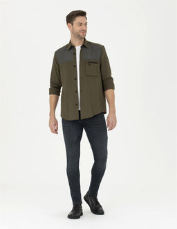 Haki Comfort Fit Uzun Kollu G_mlek