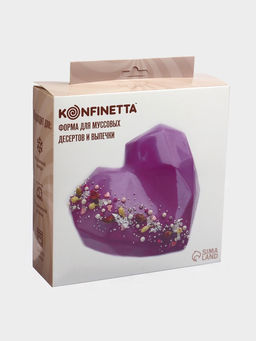 Форма для муссовых десертов и выпечки KONFINETTA Геометрия любви, силикон, 21.5?20?6 см, белая