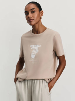 Футболка с принтом из хлопка / Zarina