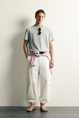 PANTAL?N JOGGER CARGO RELAXED FIT / Blanco