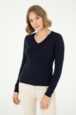 Женский темно-синий базовый свитер Неожиданная скидка в корзине - U.s. polo assn фото 3