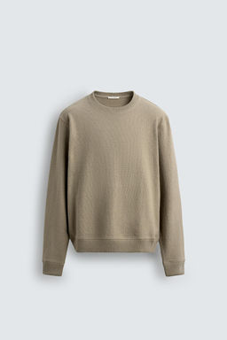 TEXTURED CREWNECK SWEATSHIRT - Zara фото 7