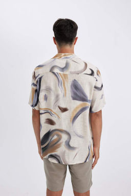 Рубашка с короткими рукавами и воротником-поло Relax Fit - Defacto фото 5