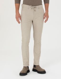 Bej Slim Fit Ba_c_kl_ Kanvas Pantolon
