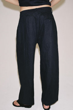 PANTAL?N PLIEGUES LINO ZW COLLECTION / Marino - Zara фото 3