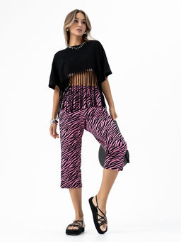 Бриджи хлопок 100%,розово-черные - Binita фото 4