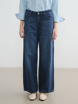 Y?ksek Bel Wideleg Kad?n Jean Pantolon