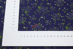 Теплый хлопок Мелкое соцветие на фиолетово-чернильном, СОРТ2, ш.1.45м, хлопок-100%, 160гр/м.кв - Купава фото 4