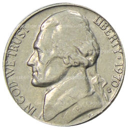 Монета 5 центов 1970 года S США