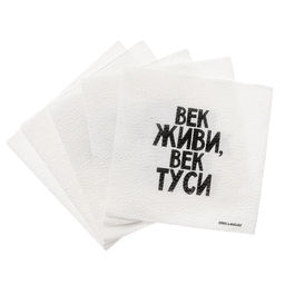 Салфетки бумажные однослойные «Век живи, век туси» 24×24 см, набор 20 шт.