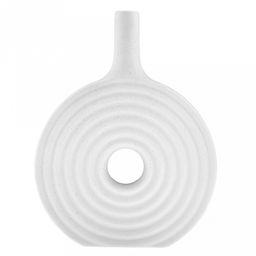 Ваза керамическая "Родос" 0,9л, 20х5,5х26,5см, д/горла - 2,5см, матовая, фактурная глазурь, цвет - белый в крапинку, в коробке (Китай)