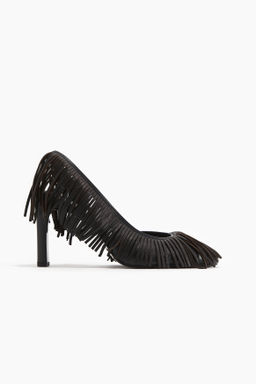 Salones destalonados de piel con flecos - H&m фото 8