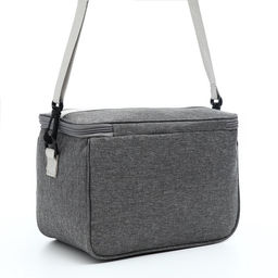 Термосумка на молнии, объём 8 л, наружный карман, регулируемый ремень, цвет серый