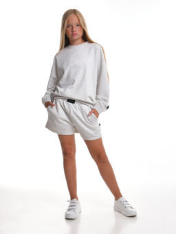 Свитшот для девочки 22-7633 св.серый - Mini maxi фото 15