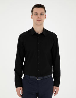 Siyah Regular Fit Uzun Kollu G_mlek
