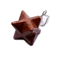 Кулон-маятник Меркаба из камня Красная яшма для гадания 3см