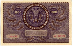 Банкнота 1000 марок 1919 года Польша
