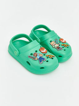 Minecraft Bask?l? Erkek ?ocuk Plaj Sandaleti