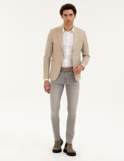 Бежевая кашемировая куртка приталенного кроя - Cacharel фото 4