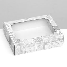 Цена за 5 шт. Коробка самосборная, крышка-дно, с окном, Газета 18 х 15 х 5 см - UPAK LAND фото 2
