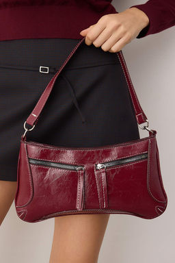 Bordo K?r?s?k Cilt Kad?n Mini Omuz Cantas? TAKAW26OC00080