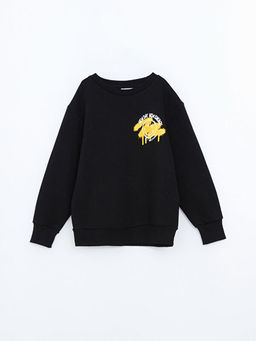 Smileyworld Bask?l? Erkek ?ocuk Kal?n Sweatshirt