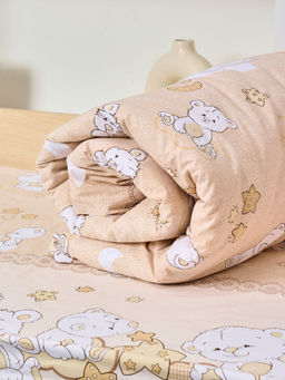 Постельное белье детское поплин с простыней на резинке - Медвежата Детский