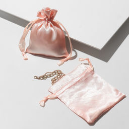 Цена за 50 шт. Мешочек подарочный атласный, 10x12см, цвет кремовый