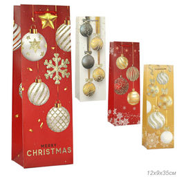 Цена за 12 шт. Пакет подарочный 12х35х9 Новый год / 424 /уп 12/960/под бутылку микс - ГалеонТрейд фото 6