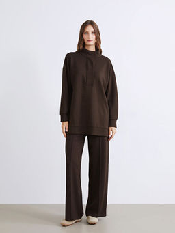 Dik Yaka Oversize Kad?n Sweatshirt Tunik