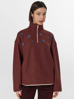 Толстовка женская коричневая из флиса