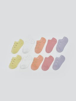 Bask?l? K?z Bebek Patik ?orap 10lu