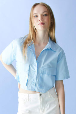 Coool Oversize Genis Kal?p Poplin K?sa Kollu Gomlek - Defacto фото 2