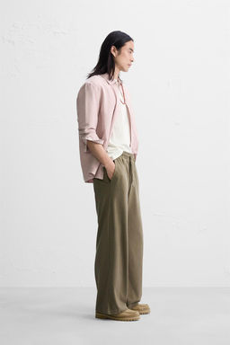 RUSTIC TEXTURED WEAVE TROUSERS - Zara фото 4