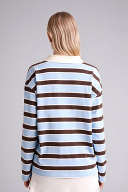 %100 Pamuk Loose F_t Polo Yaka Sweatshirt - Defacto фото 10