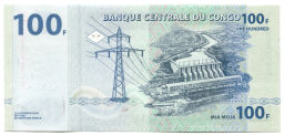 Банкнота 100 франков 2022 года Конго