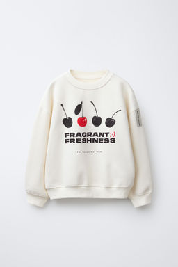 CHERRY AND SLOGAN SWEATSHIRT