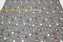 Рогожка Новогодний переполох цв.серый, СОРТ2, ш.1.5м, хлопок-100%, 165гр/м.кв - Купава фото 6