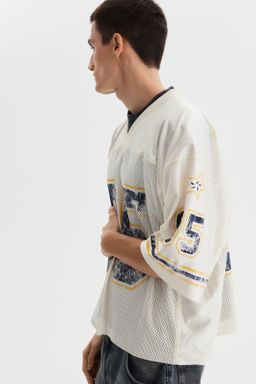Camiseta de malla estampada Oversized Fit - H&m фото 10