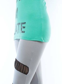 1215 GREEN/GRAY Спортивный костюм для фитнеса женский (90% вискоза, 10% лайкра)