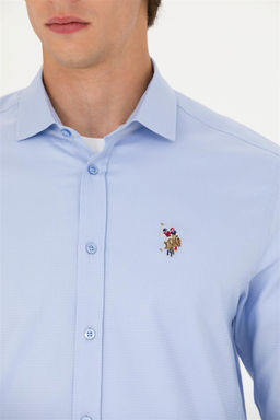 U. S. Polo Assn Мужская синяя рубашка с длинным рукавом - U.s. polo assn фото 7