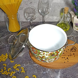 Кастрюля 4,0л сф. Imperio 1SC205S белосн. - Стальэмаль фото 5