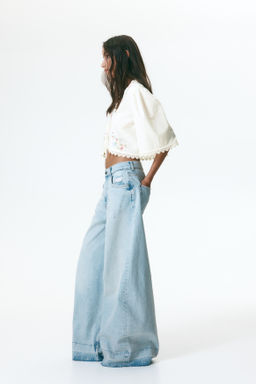 Blusa cropped bordada - H&m фото 3